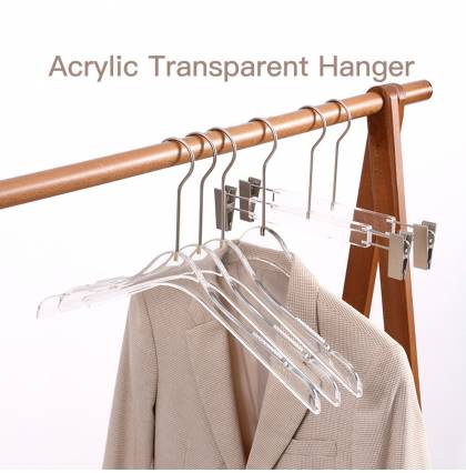 Acrylic Transparent Hanger Premium Multi-purpose Non-slip Clip Trouser Drying Rack Clothes Storage Drying Rack