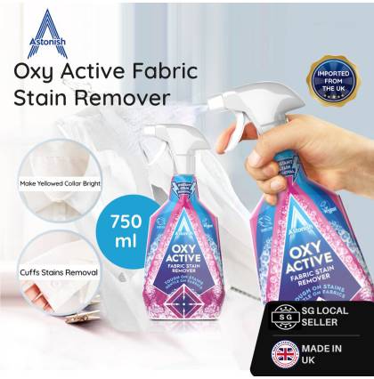 Astonish C9330 Specialist Oxy Active Fabric Stain Remover Instant Spot Cleaning Stain Removal Pre-treatment Fabric Cleaner 750ml