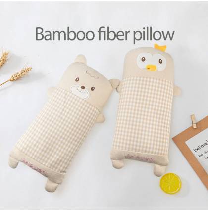 Bamboo Fiber Pillow Cartoon Kids Pillow Baby Bolster 2 Designs Available/Antibacterial 46*21cm