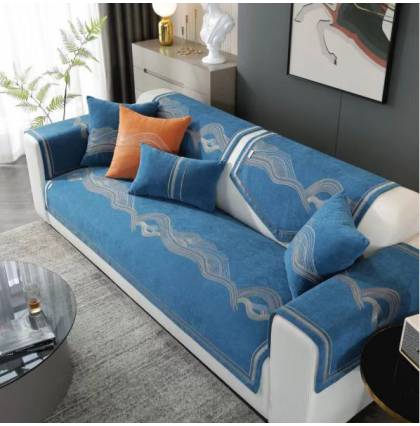 Chenille Sofa Cover Modern Sectional Super Soft Plush Sofa Cushions Nonslip Backing Slipcover Protector