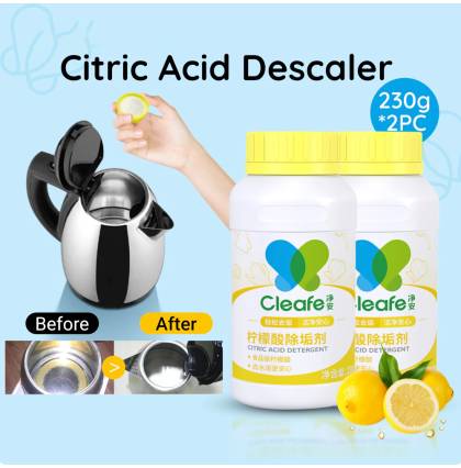 [Bundle of 2] Cleafe Citric Acid Stain Scale Remover Highly Effective Limescale Remover Tea Pot Cup Kettle Scale Cleaner