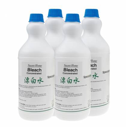 [Bundle of 4] Concentrated Powerful disinfecting and deodorizing Bleach(Bathroom / Laundry ) 1000ml x4