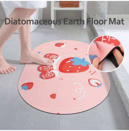Diatomaceous Earth Floor Mat Super Absorbent Bath Mat Ultrasoft Kitchen Rug 4 Sizes and 5 Designs Available