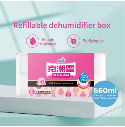 [Bundle of 2]Farcent Refillable Dehumidifier Starter Refillable Dehumidifier Box 660ml Standard Absorption Capacity