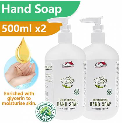 Moisturizing Anti-bacterial Hand Soap Natural hand washing soap 500ml x2 bottles