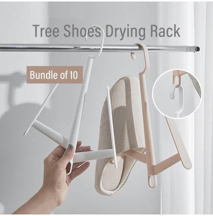 [10Pcs/set] Innovative Tree Shape Shoes Drying Rack Shoe Drying and Storage Hanging Rack Stackable Slipper Organizer