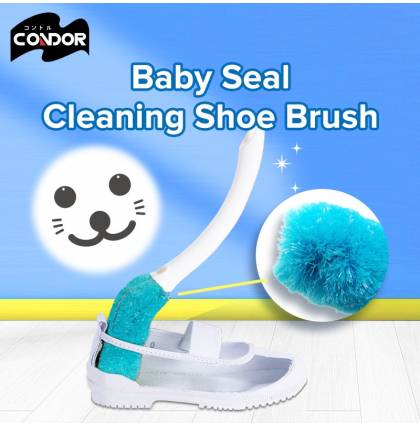Japan Condor Baby Seal Cleaning Shoe Brush Reticular fibers Dust Removal Arched Handle