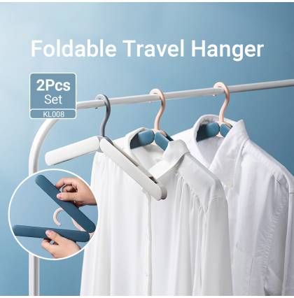 [2Pcs/set] KL008 Collapsible Travel Hanger with Clip Portable Windproof Sock Rack Foldable Hotel Hanger 19.2x5.3x1cm