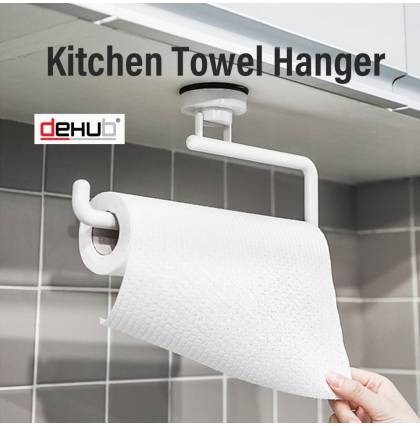 KOREA DeHUB Towel Paper Hanger Wall Mount ABS Punch-free Towel Rack Suction Cup Paper Towel Rails 31x14.5cm
