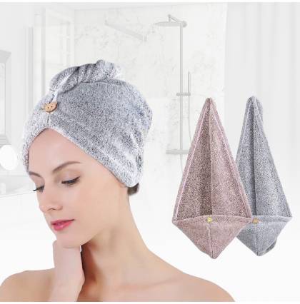 Microfiber Drying Hair Cap Bath Shower Dry Turban Towel Wrap Quick Drying Cap Bamboo Charcoal Fibre Super Absorbent Hat