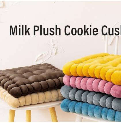 Milk Plush Cookie Cushion Office Chair Cushion Pearl Cotton Thickened Round Rectangular Seat Cushion