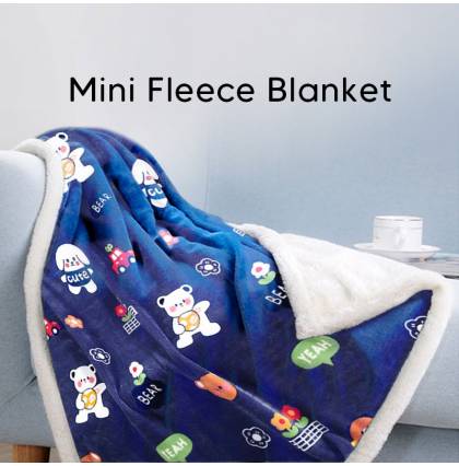 Mini Fleece Blanket Kid Adult Office AirCond Bed Room Soft Comforter 100x140cm