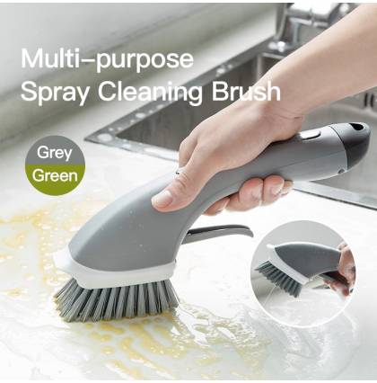 Multi-purpose Spray Liquid Brush Long Handle Cleaning Tool Tile Sink Scrub Brush