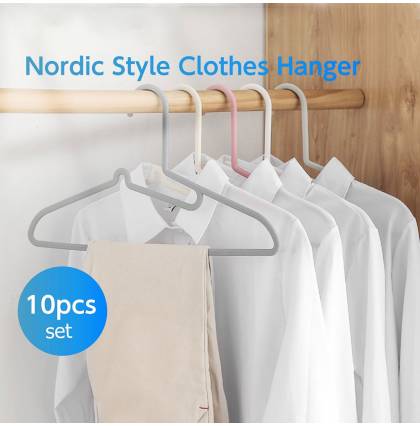 [Bundle of 10] Nordic Style Clothes Hanger Closet Hanger Non-slip Clothing Rack Wardrobe Organizer