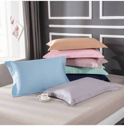 [2pcs] Plain Long-staple Cotton PillowCase 100% Natural Cotton Pillow Cover Cases Standard Size 48 x 74cm