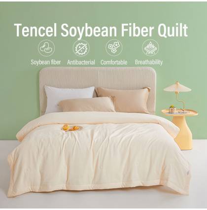 Premium Tencel Soybean Fiber Quilt Premium Summer Quilt Plain Color Blanket Silky and Antibacterial 150x200cm/200x230cm