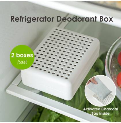 [2boxes/set] Refrigerator Deodorant Fridge Odor Remover Activated Charcoal Freezer Deodorant Closet Air Fresheners Box