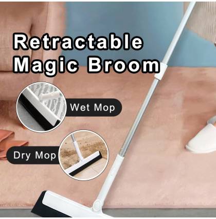 Retractable Magic Broom Multi-purpose Wiper Window Glass 180 Degree Rotable Floor Cleaning Mop