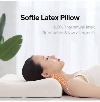 Softie Latex Pillow High 100% Thai Natural Rebound Curve Plane Protection Relieve Neck Pain