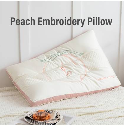 Sweet Home Peach Fragrance Pillow Embroidery Antibacterial Comfort Pillows Side Sleep Bolster Machine Washable 48x74cm