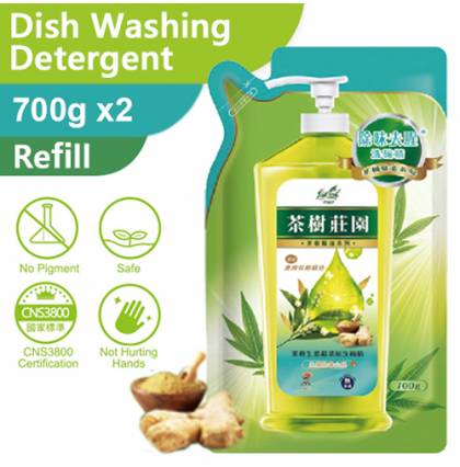 （700g x2 packs) Farcent liquid Dishwashing Refill - Tea tree & Ginger