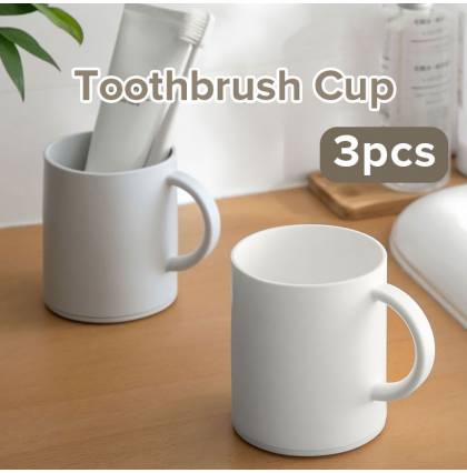 [3pcs] Toothbrush Cup with Handle Bathroom Tooth Brush Holders Anti-Slip Couples Gargle Cups