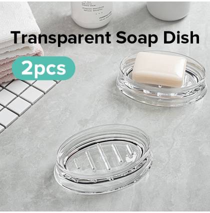 [2pcs]Transparent Soap Dish Creative Crystal Acrylic Soap Box High-grade Hotel Bathroom