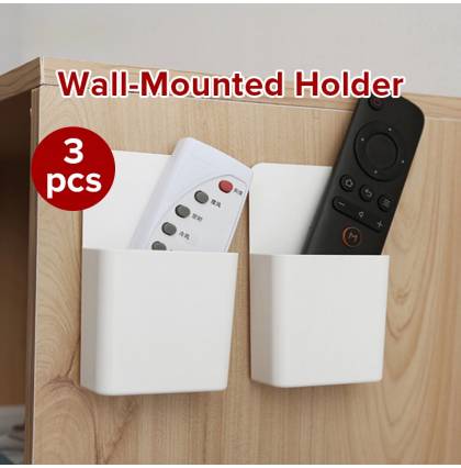 [3pcs]Wall Mounted Holder Punch-free Storage Box Mobile Phone Remote Control Storage Rack