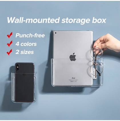 Wall-mounted Storage Box Punch-free Organizer Bathroom Wall Holder 3M Sticker Storage Shelf