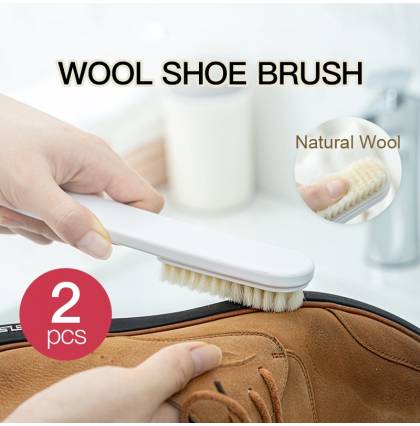[2pcs] Wool Shoe Brush Dust Removal for Shoe Cleaning Soft Fur Natural Wool